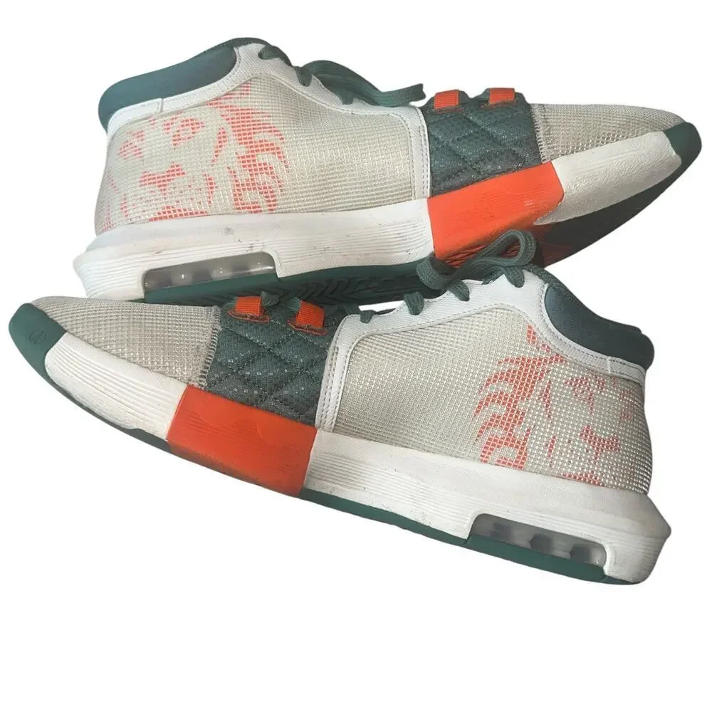 Nike LeBron Witness 8 Cannon Basketball Shoes Men’s Size 13 White Green Orange